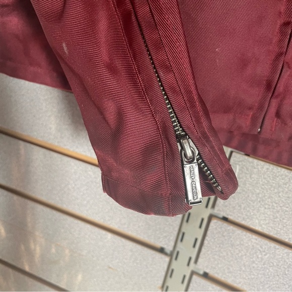 Women's HARLEY DAVIDSON MOTORCYCLES Riding Nylon Jacket - Large Burgundy - Picture 5 of 12